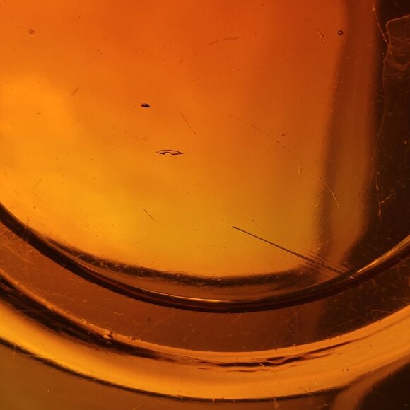 Vtg US Glass Tiffin #8076 Tangerine Amberina Open Work Ribbon Console Bowl *Read - Picture 7 of 13